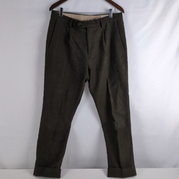 Banana Republic Men's Dark Green/Olive Trousers Pants Preppy, Size 32S (Short) - Picture 1 of 9